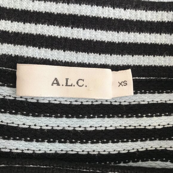 A.L.C. Delmar Striped Pencil Skirt in Washed Blue - Picture 7 of 7